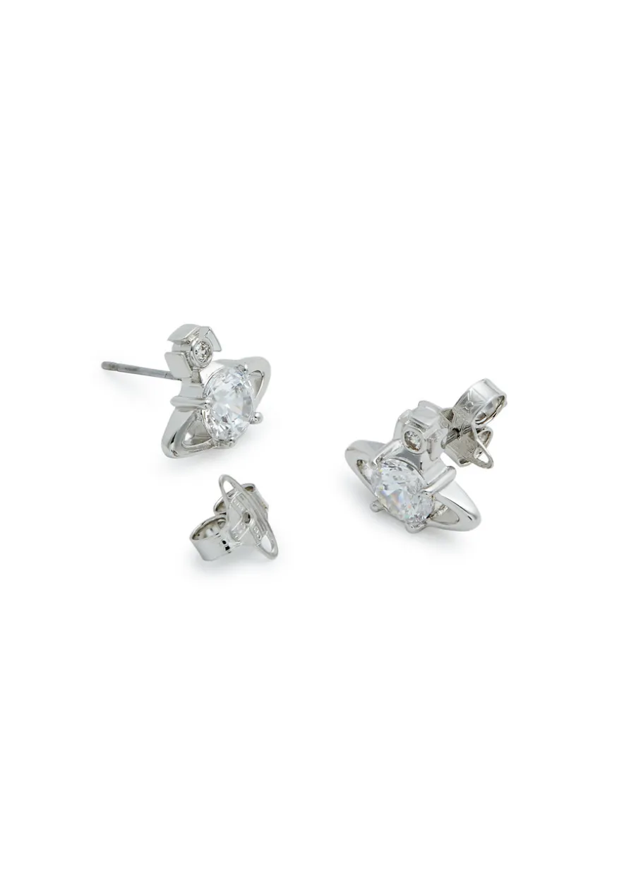 Reina crystal-embellished orb stud earrings