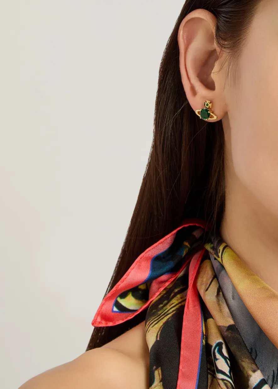 Reina crystal-embellished orb stud earrings