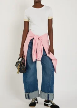 Relaxed Cuffed Lasso barrel-leg jeans