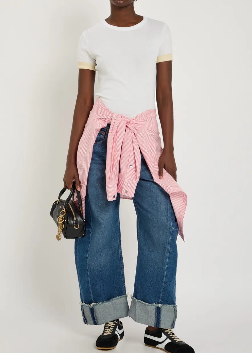 Relaxed Cuffed Lasso barrel-leg jeans