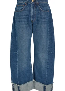 Relaxed Cuffed Lasso barrel-leg jeans