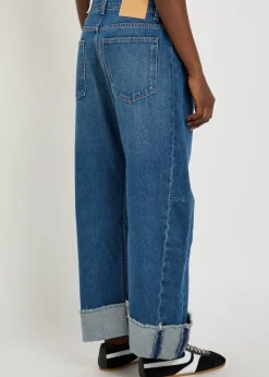 Relaxed Cuffed Lasso barrel-leg jeans