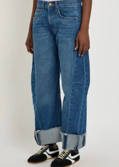 Relaxed Cuffed Lasso barrel-leg jeans