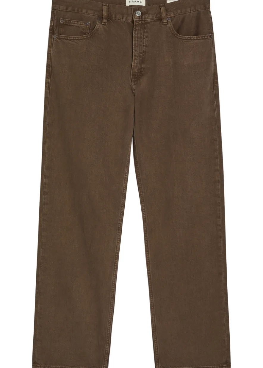 Relaxed straight-leg denim jeans