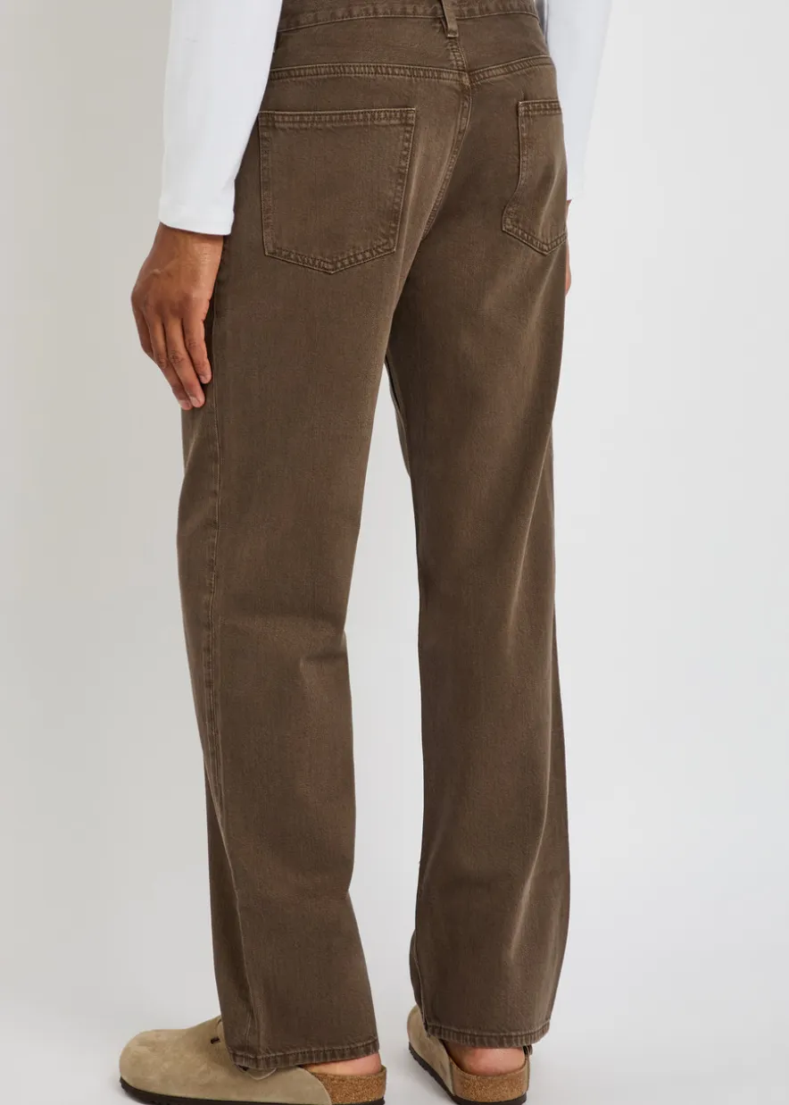 Relaxed straight-leg denim jeans