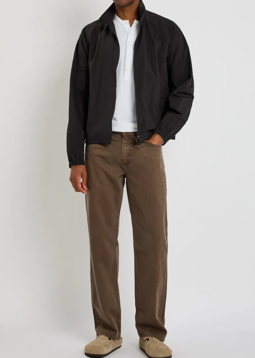 Relaxed straight-leg denim jeans