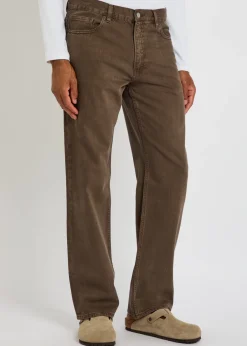 Relaxed straight-leg denim jeans
