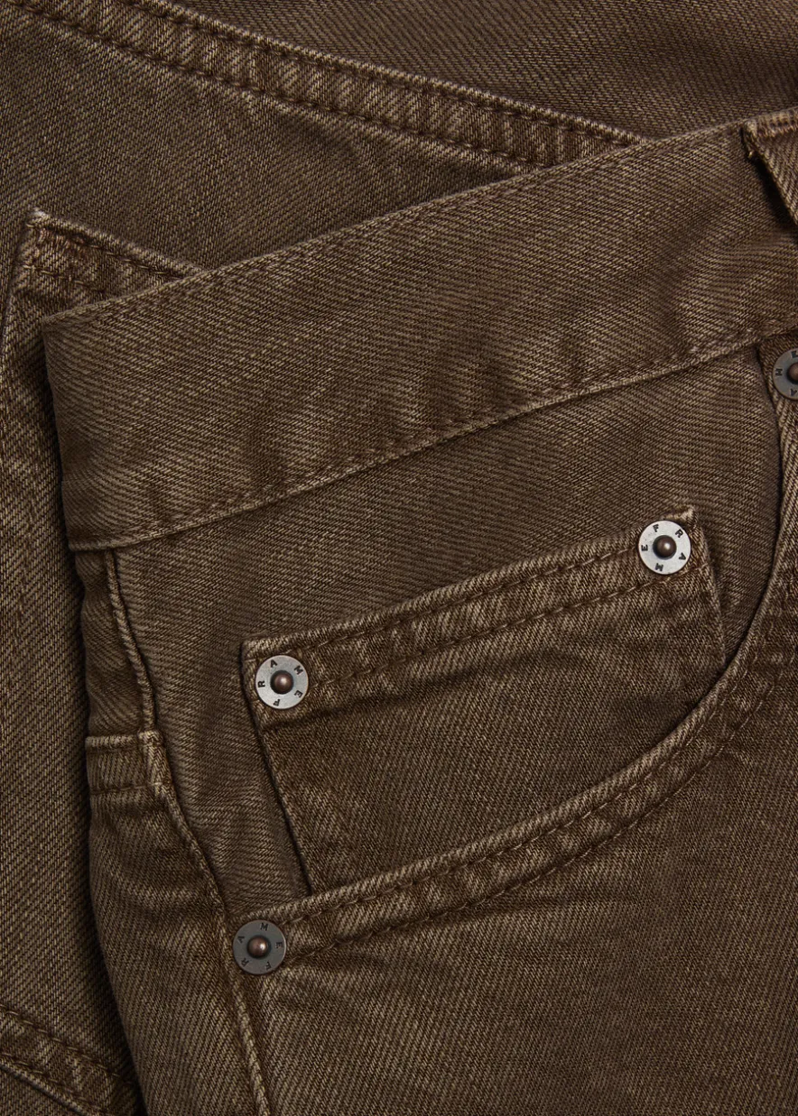 Relaxed straight-leg denim jeans
