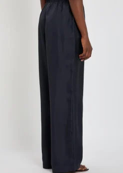 Relaxed straight-leg silk trousers