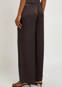 Relaxed wide-leg satin trousers