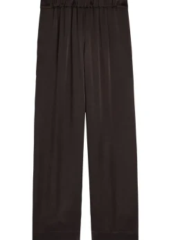 Relaxed wide-leg satin trousers