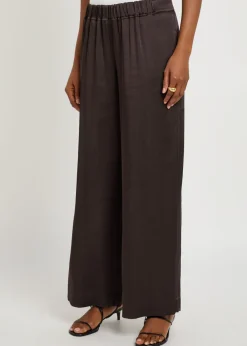 Relaxed wide-leg satin trousers