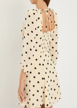 Remi polka-dot georgette mini dress