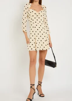 Remi polka-dot georgette mini dress