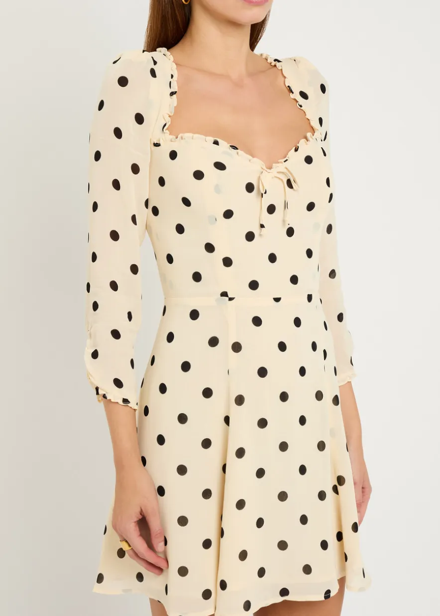 Remi polka-dot georgette mini dress