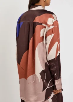 Remi printed satin-crepe shirt