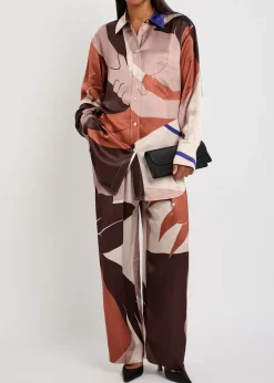 Remi printed satin-crepe shirt