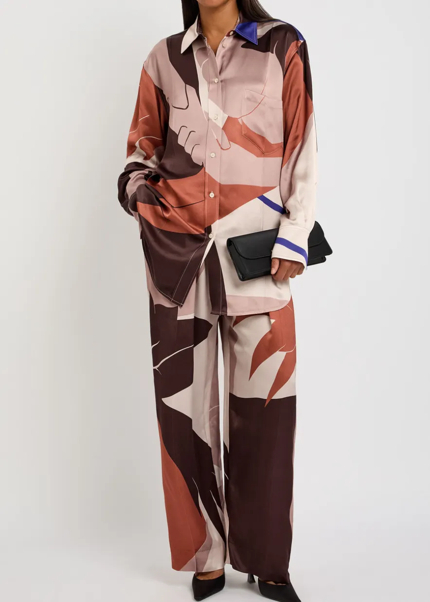 Remi printed satin-crepe shirt