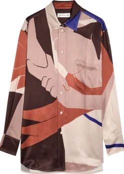 Remi printed satin-crepe shirt