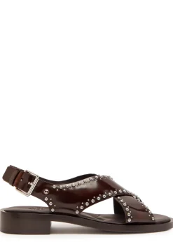 Remi stud-embellished patent leather sandals