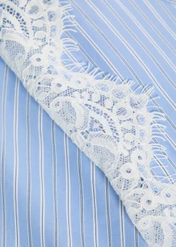 Renata lace-trim cotton-poplin shirt