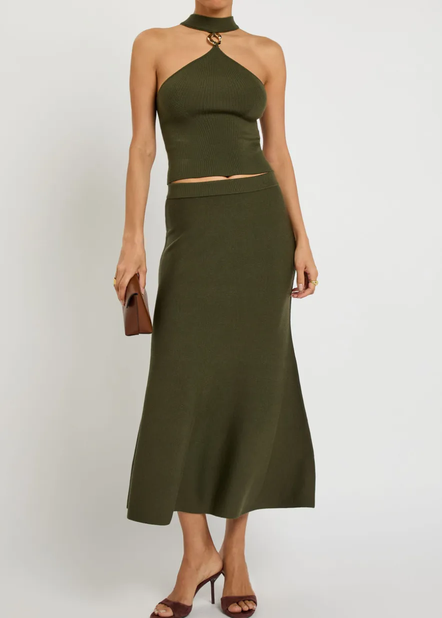 Renlen halterneck merino wool top