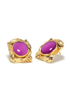Resin and 18kt gold-plated stud earrings