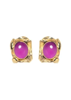 Resin and 18kt gold-plated stud earrings