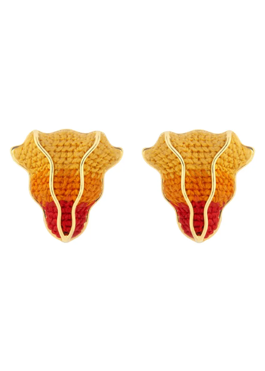 Resolução embroidered gold-plated earrings