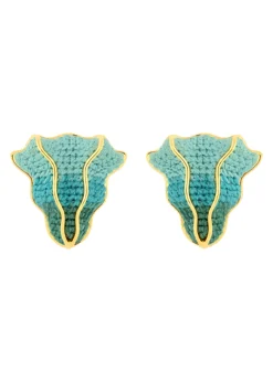 Resolução embroidered gold-plated earrings