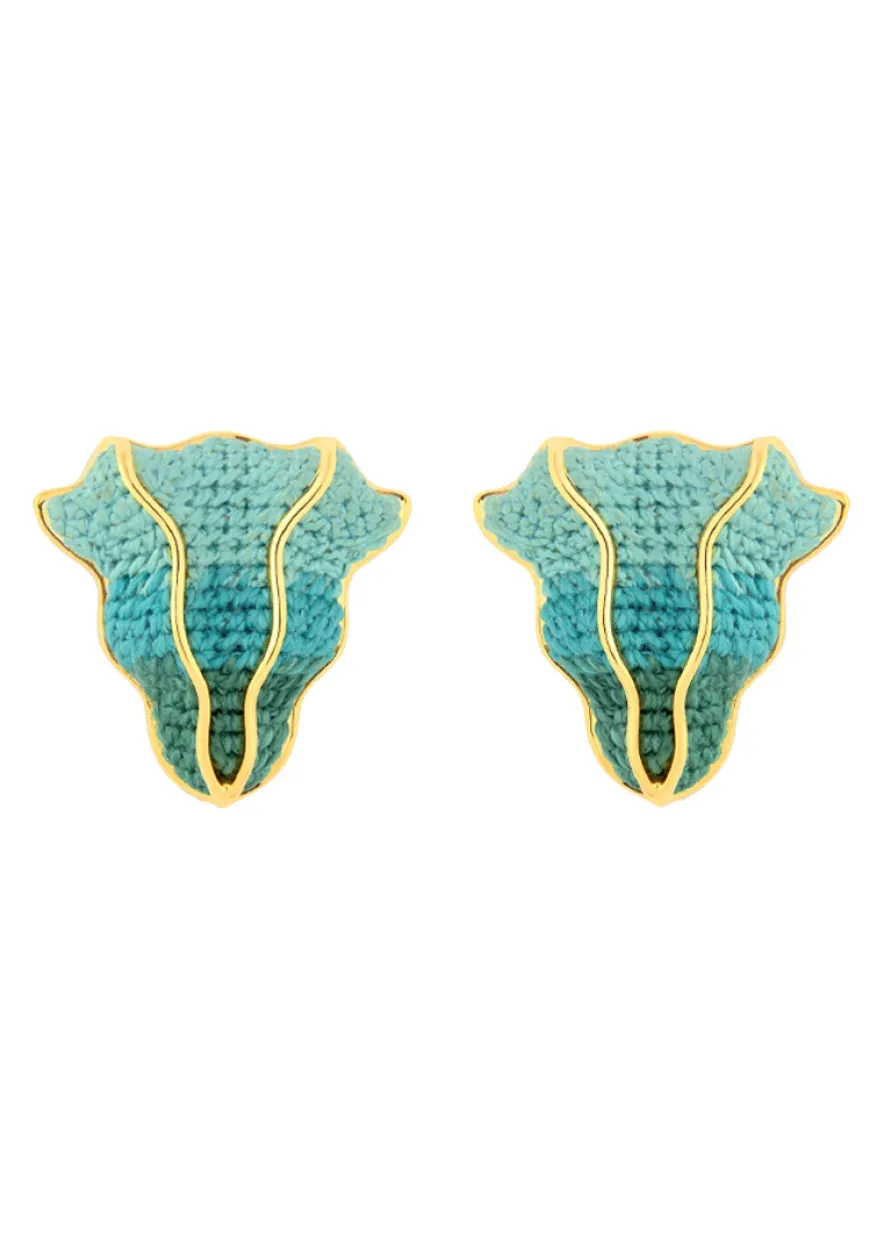 Resolução embroidered gold-plated earrings