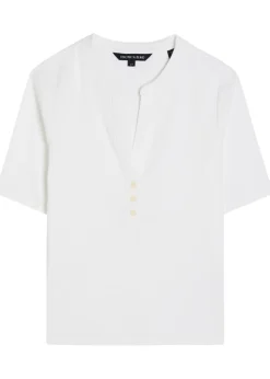 Reubian ribbed stretch-cotton top