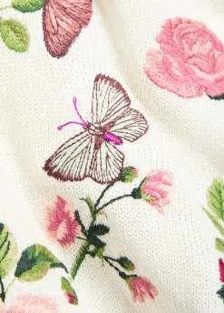 Reva floral-embroidered knit top