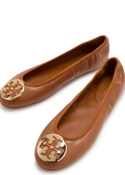 Reva Travel logo leather ballet flats