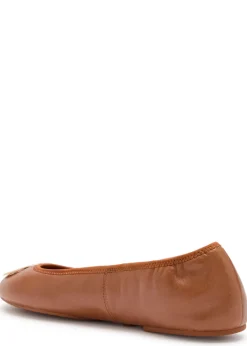 Reva Travel logo leather ballet flats