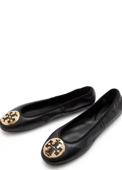 Reva Travel logo leather ballet flats
