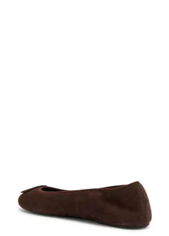 Reva Travel logo suede ballet flats