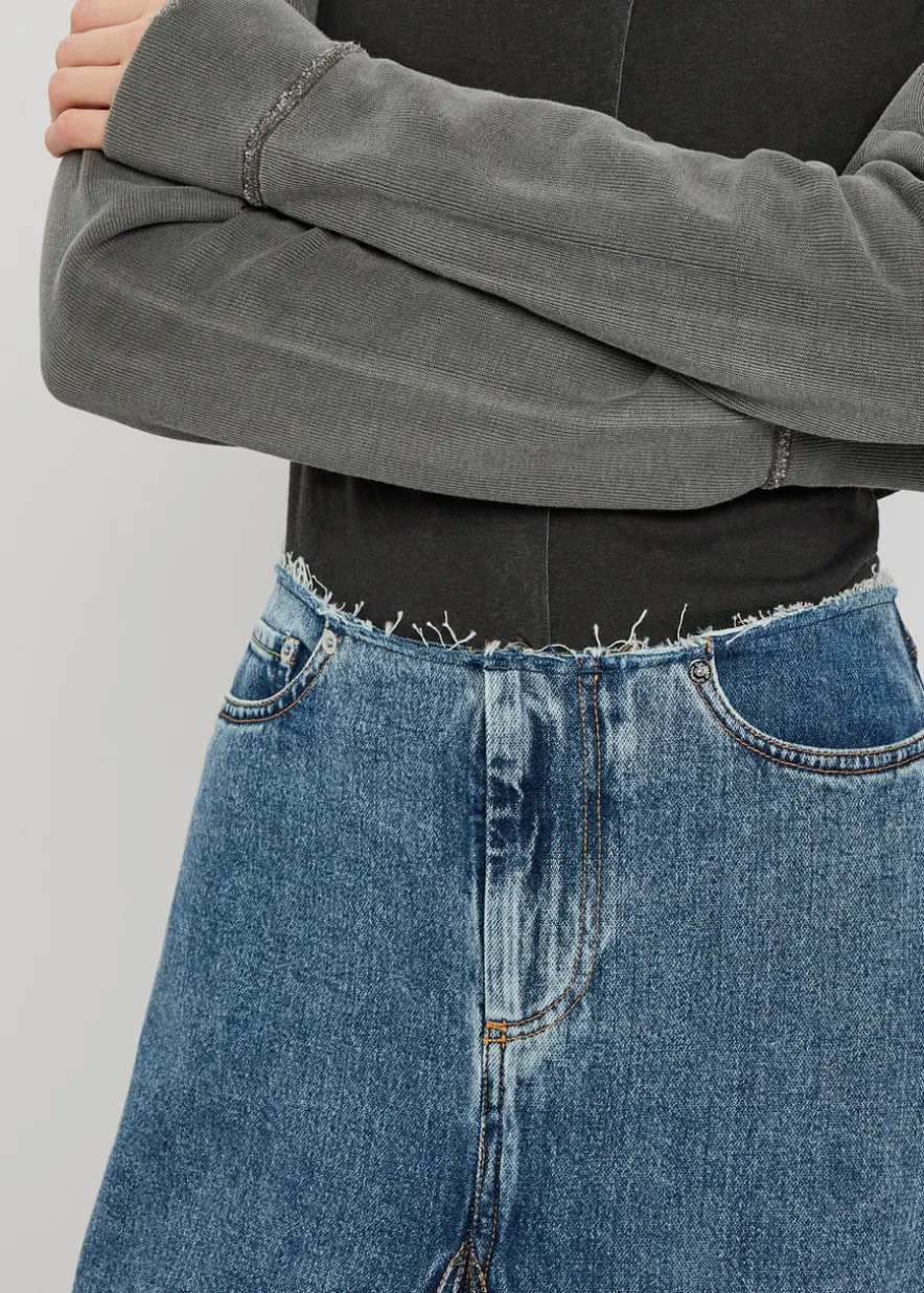 Revel panelled denim maxi skirt