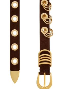 Revenge ring-embellished suede belt