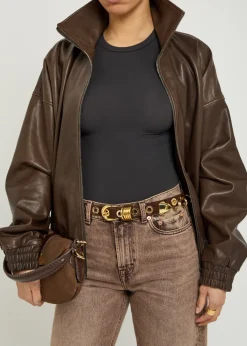 Revenge ring-embellished suede belt