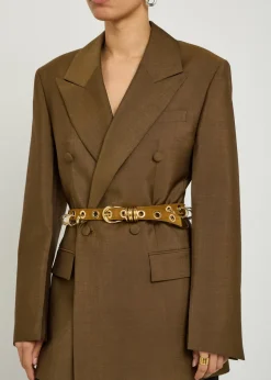 Revenge ring-embellished suede belt