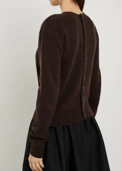 Reversible buttoned wool and cashmere-blend jumper