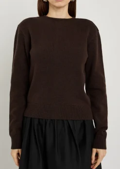 Reversible buttoned wool and cashmere-blend jumper