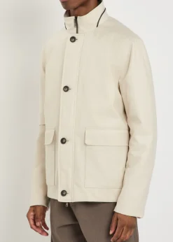 Reversible cashmere and silk-blend jacket