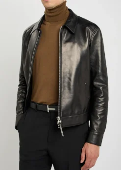 Reversible grained leather belt