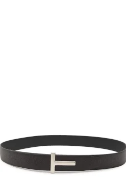 Reversible grained leather belt