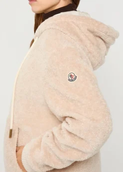 Reversible hooded fleece and shell cardigan