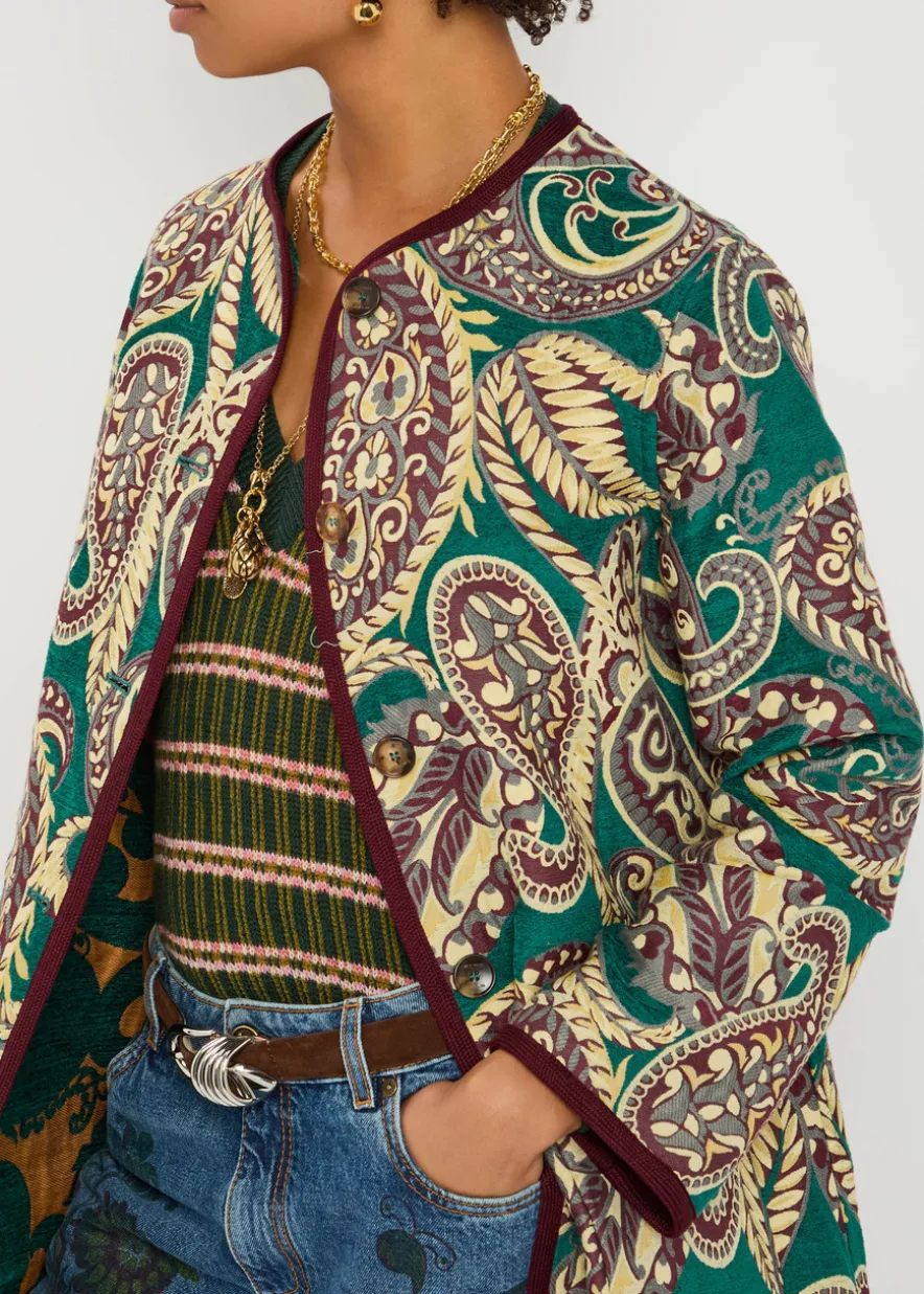 Reversible jacquard jacket