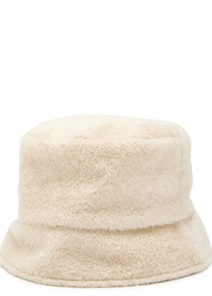 Reversible logo fleece and shell bucket hat