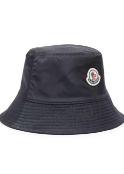 Reversible logo stretch-cotton and nylon bucket hat